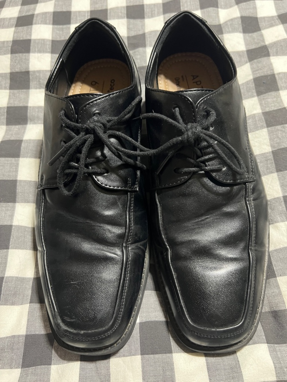 Apt. 9 Black Leather Lace-Up Oxfords